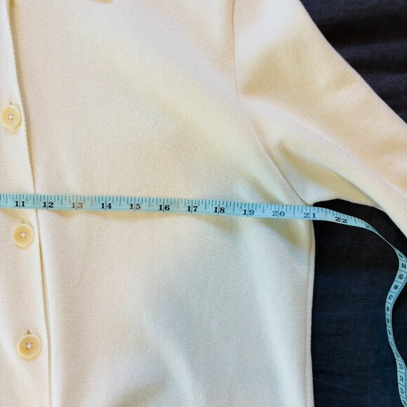 Holebrook Sweden Organic Cotton Knit Polo Sweater Top Ivory Short Sleeve  L - Picture 8 of 9